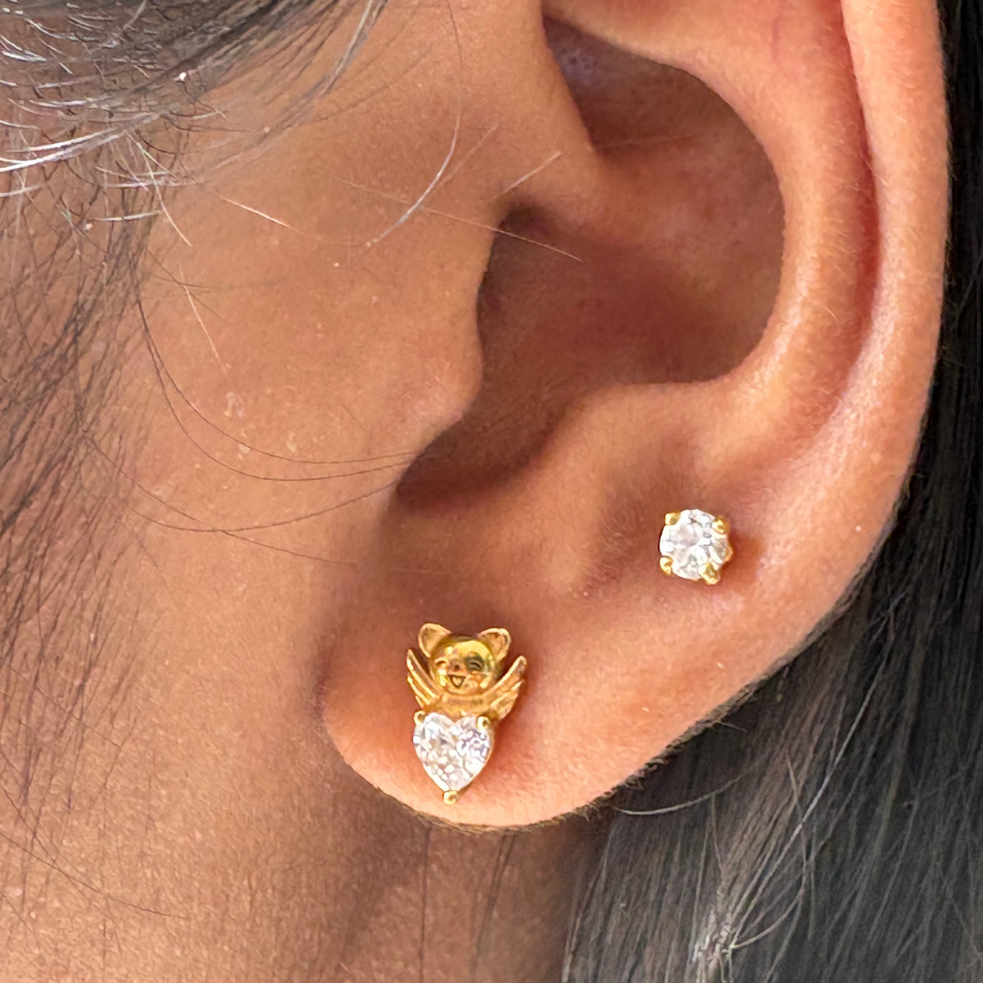 Mini Heart Zircon Single Stud Earring