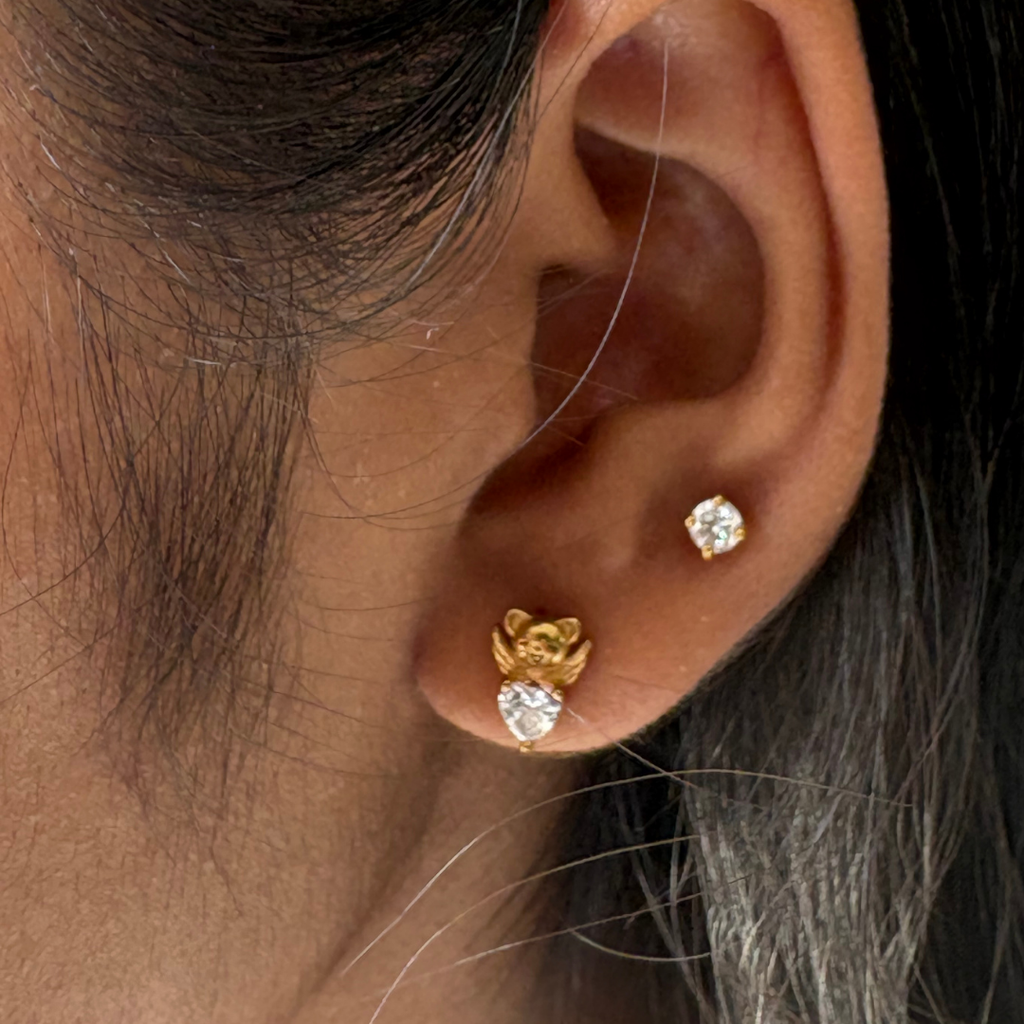 Mini Heart Zircon Single Stud Earring