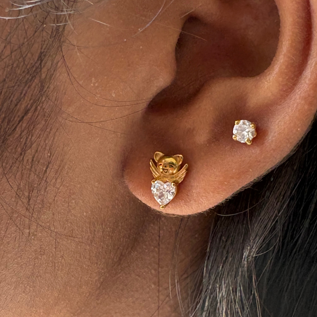 Mini Heart Zircon Single Stud Earring