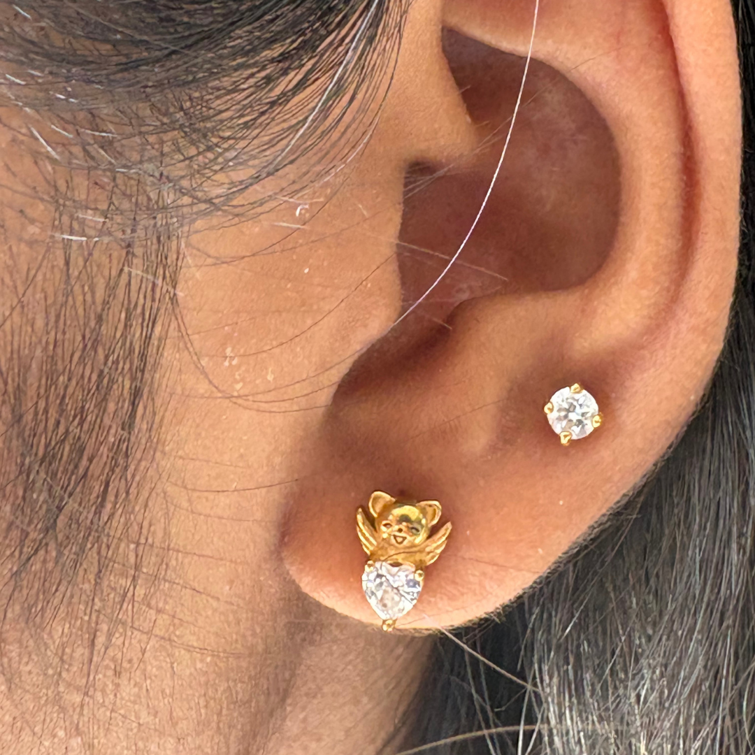 Mini Heart Zircon Single Stud Earring