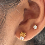 Mini Heart Zircon Single Stud Earring