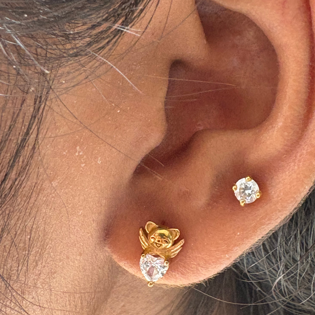 Mini Heart Zircon Single Stud Earring