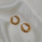 Twisted Gold Hoop Earrings