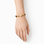 Heart Charm Cable Bangle