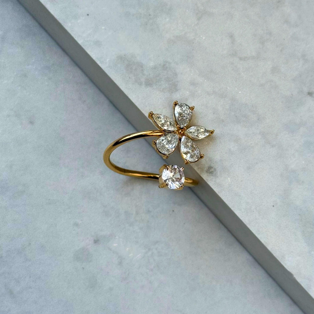 Floral Crystal Ring