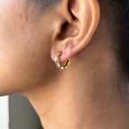 Twisted Wave Huggie Hoop Earrings