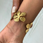 Floral Adjustable Bangle Bracelet