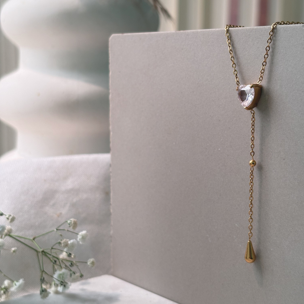 Zircon Heart Chain Necklace