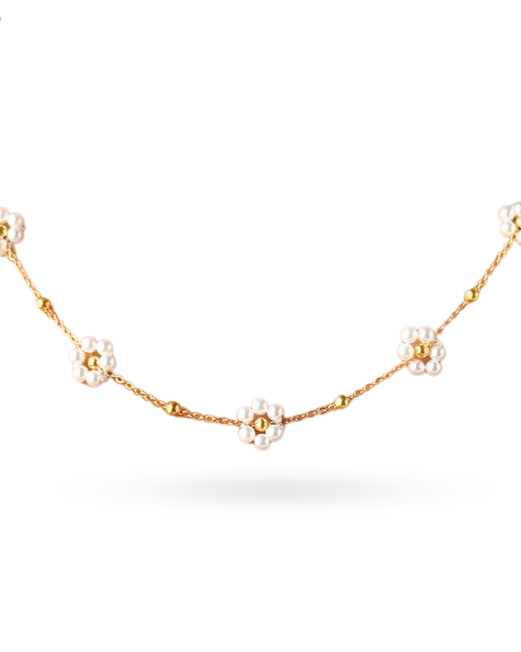 Pearl Flower Bracelet & Necklace Set