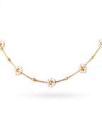Pearl Flower Bracelet & Necklace Set