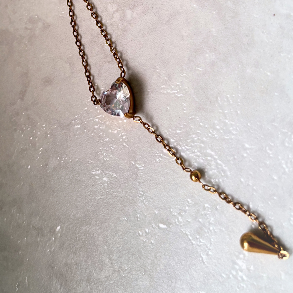 Zircon Heart Chain Necklace