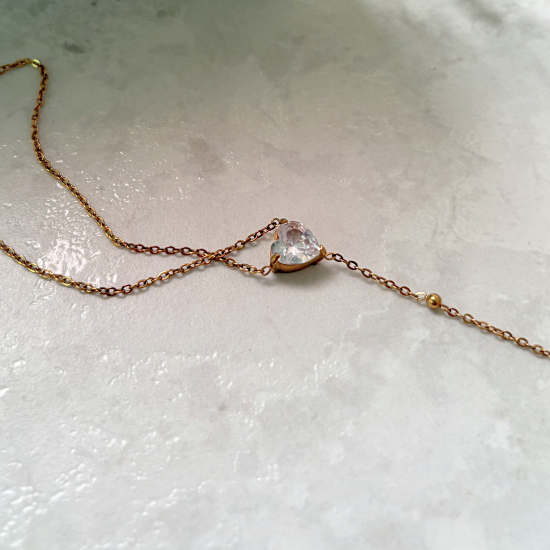 Zircon Heart Chain Necklace