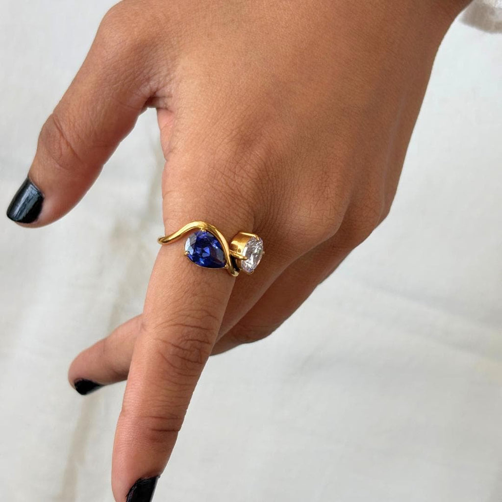 Water Drop Oval Zircon Ring