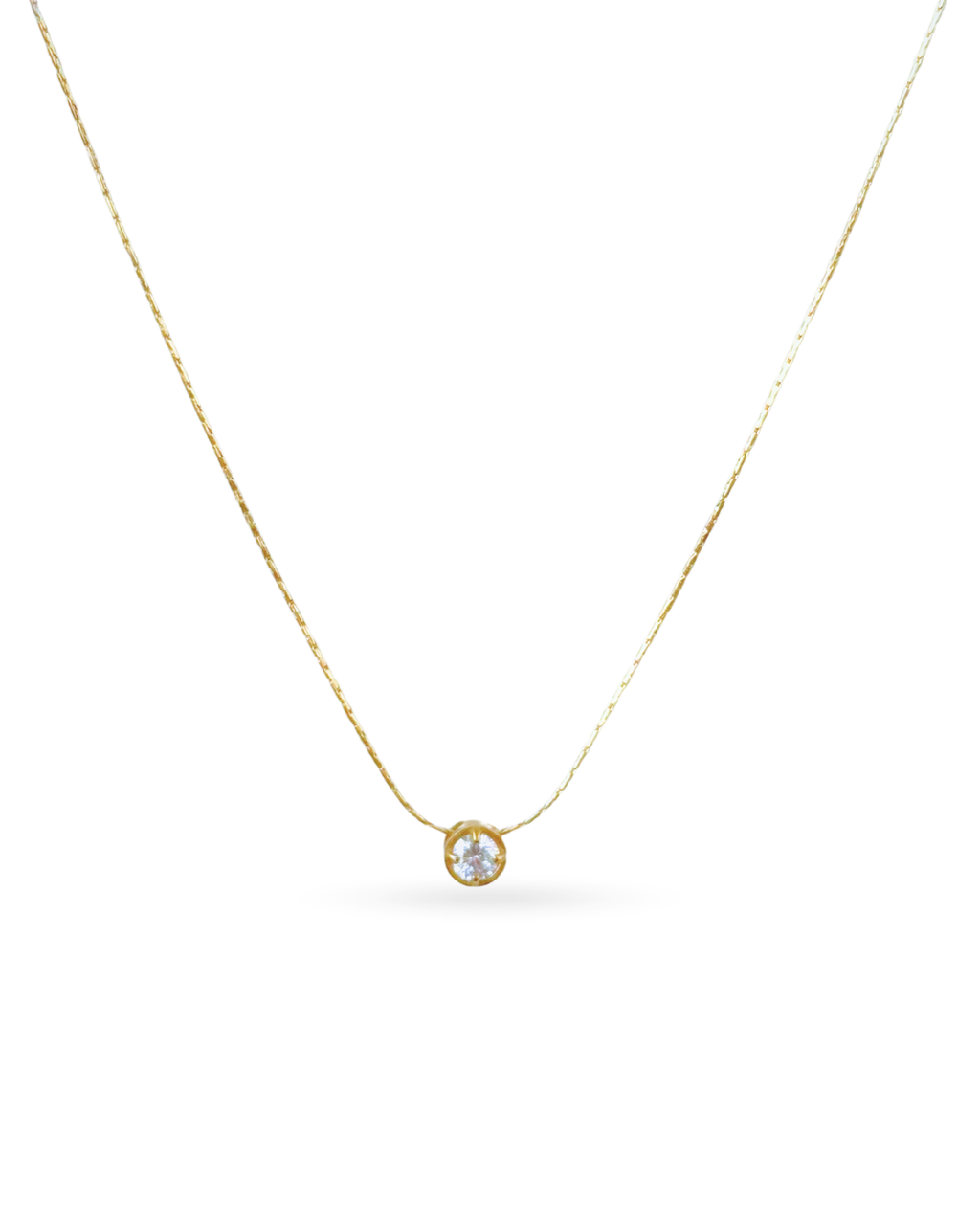 CZ Solitaire Pendant Necklace