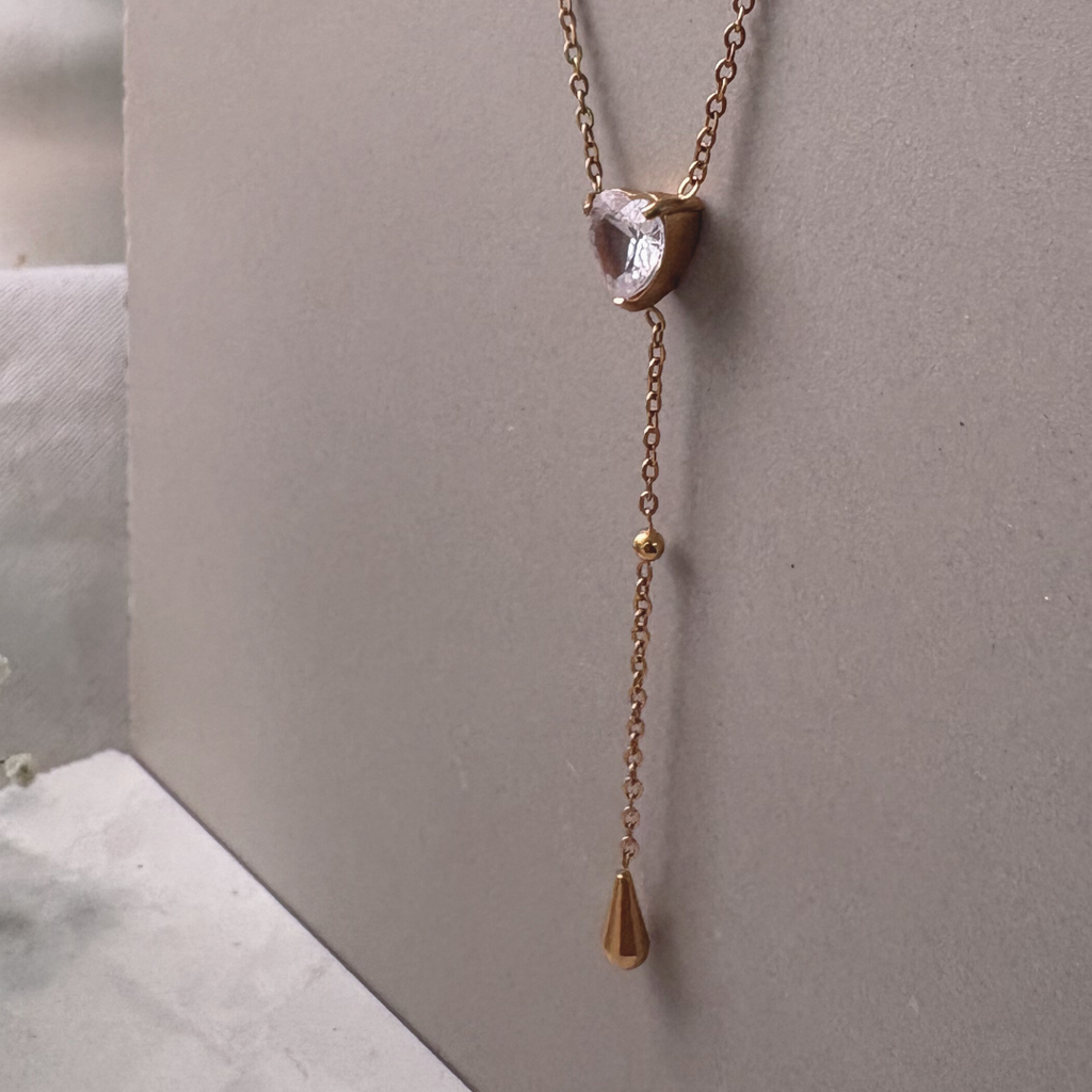 Zircon Heart Chain Necklace