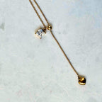 Gold Heart Lariat Necklace