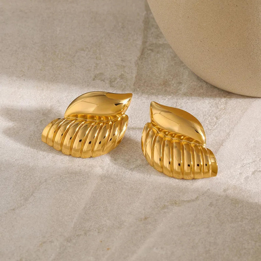 Gold Wing Stud Earrings