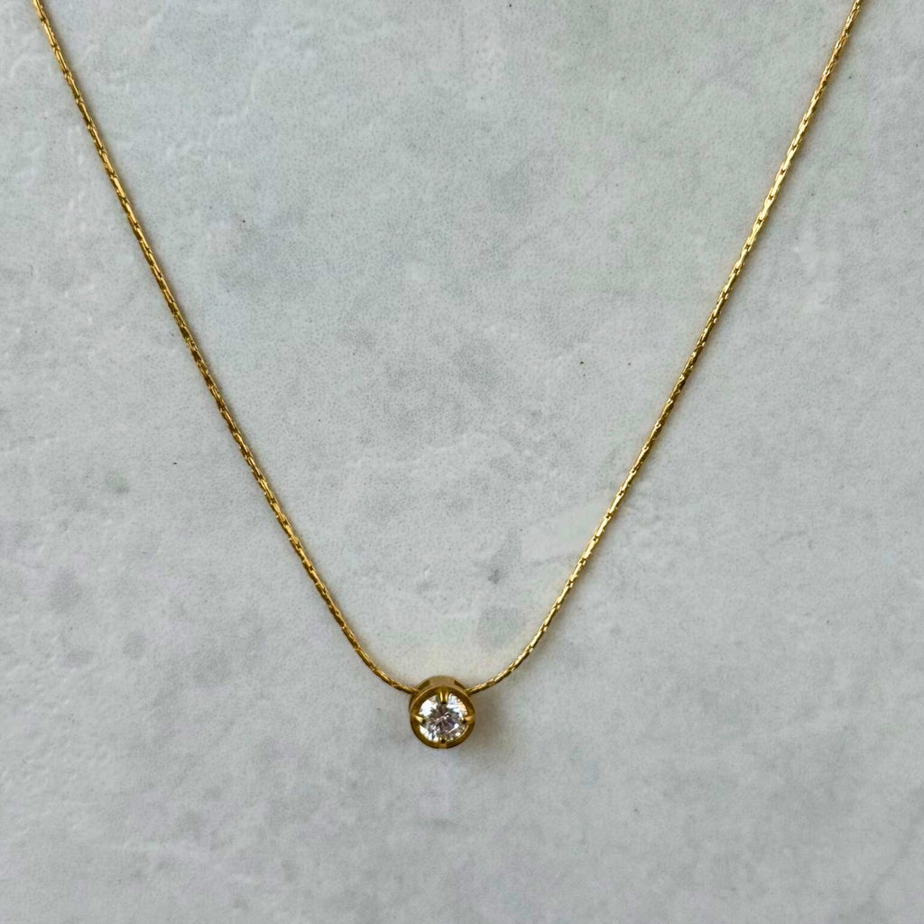 CZ Solitaire Pendant Necklace
