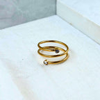 Double Coil Crystal Ring