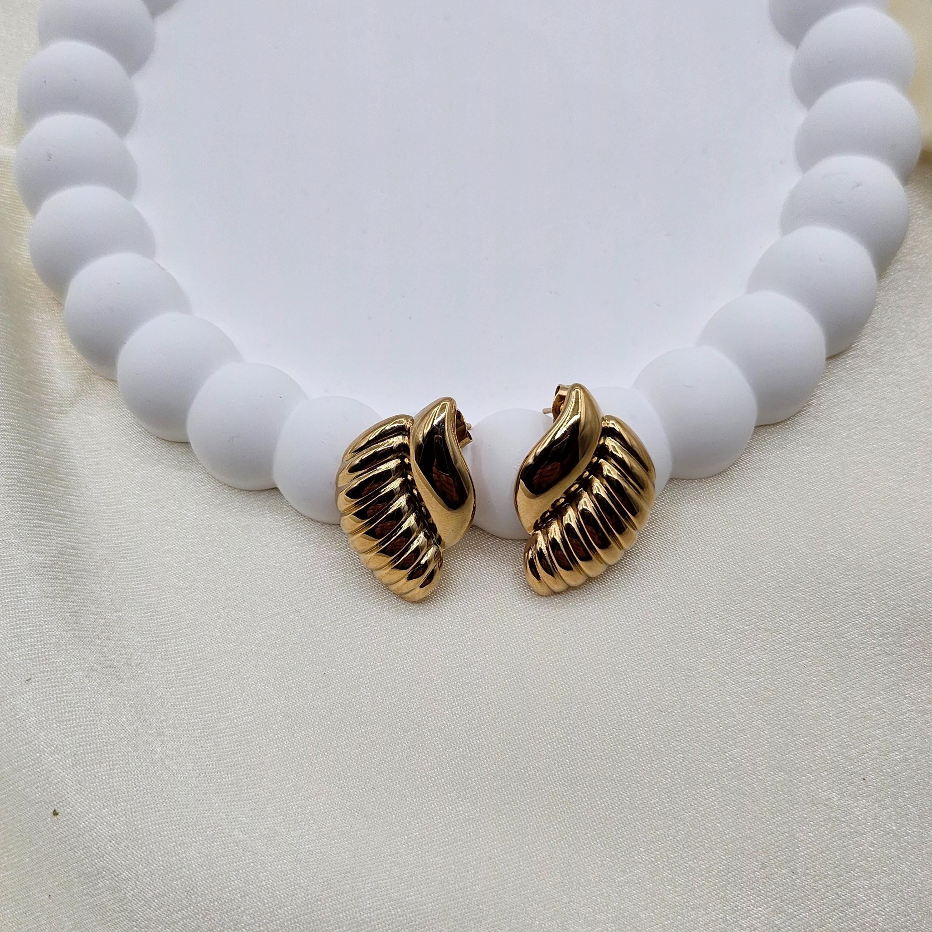 Gold Wing Stud Earrings