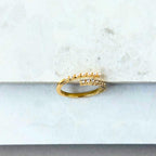 Pave Pearl And Diamond Open Ring