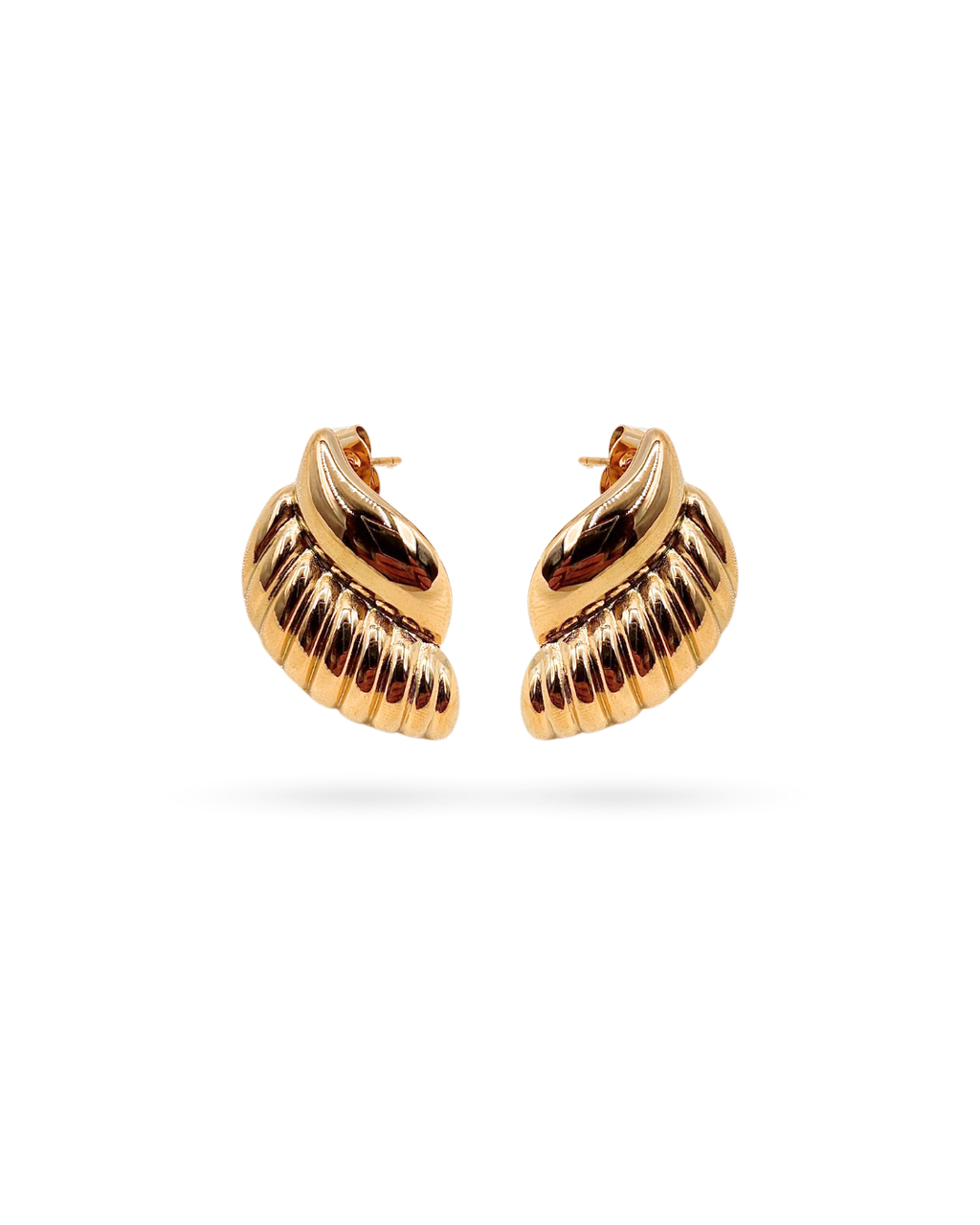 Gold Wing Stud Earrings