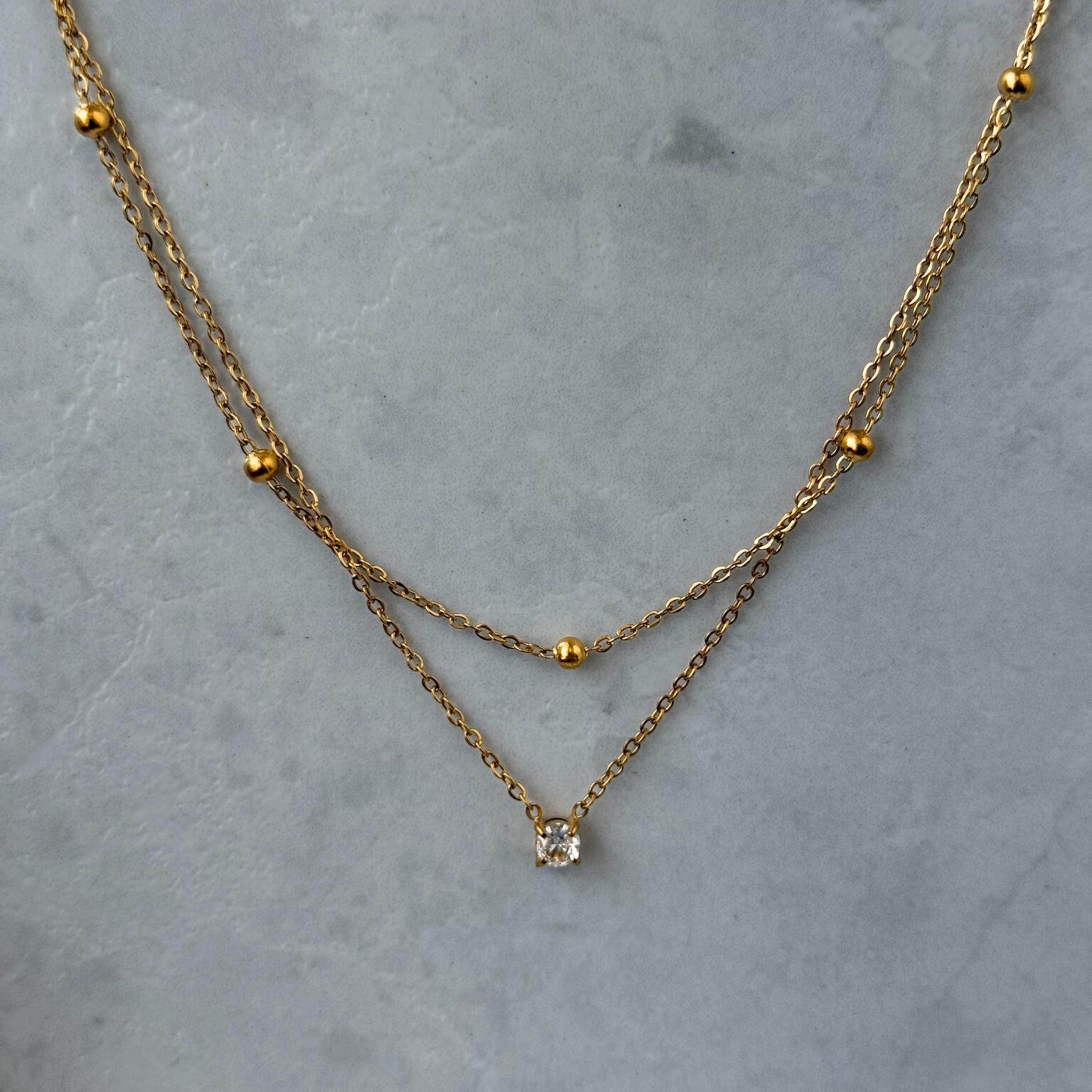 Dainty Cubic Zirconia Pendant Necklace