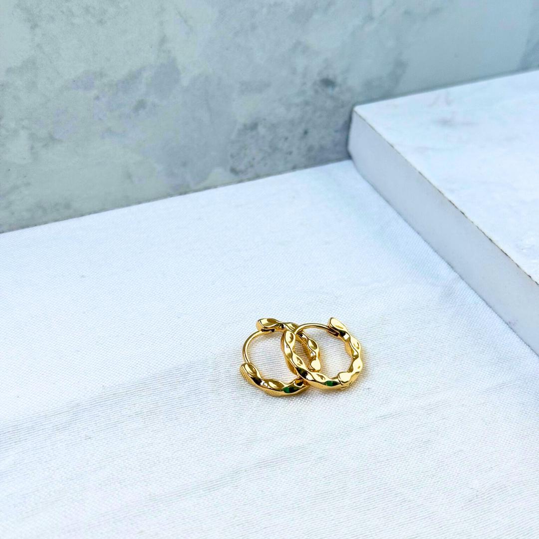 Twisted Wave Huggie Hoop Earrings
