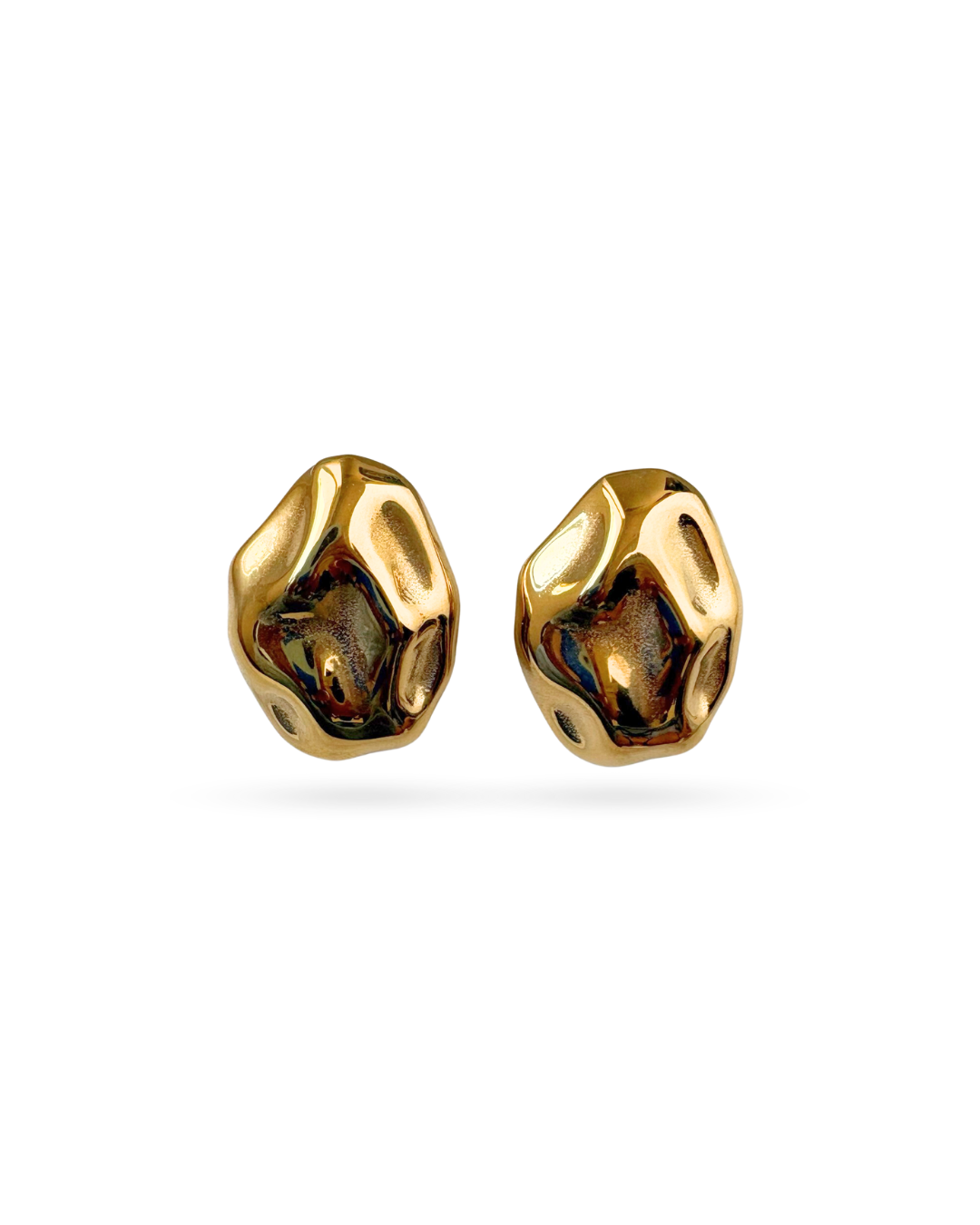 Gold Statement Stud Earrings