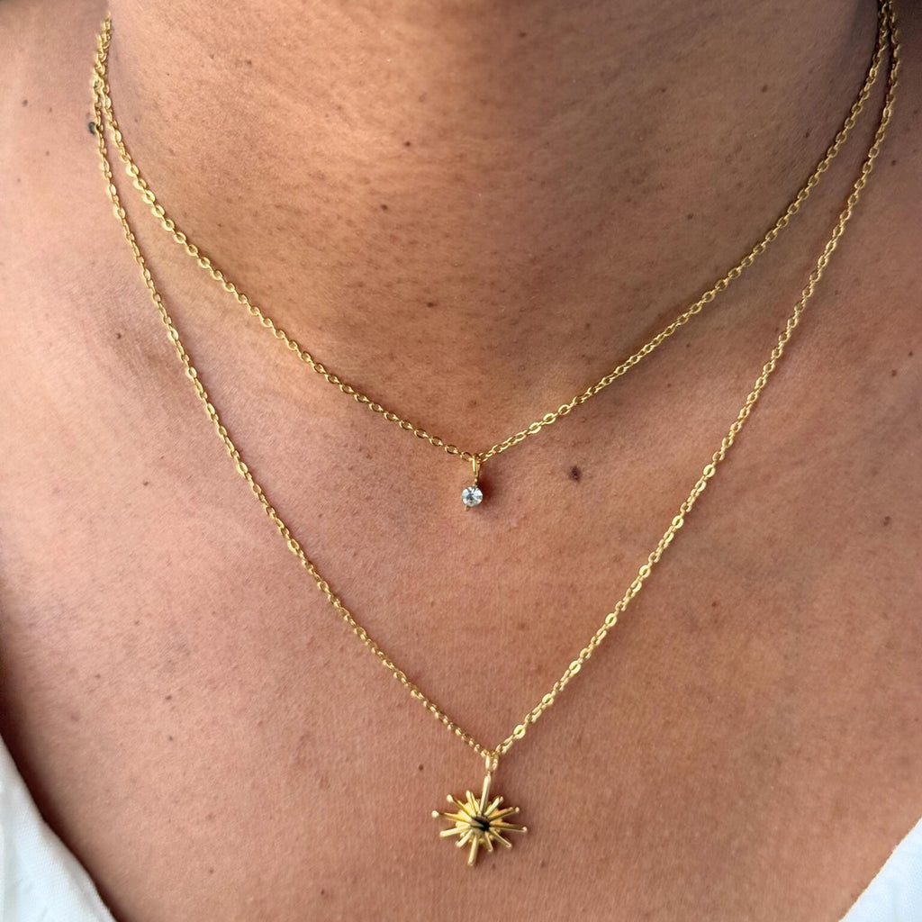Double Layered Sunburst Necklace