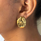 Gold Statement Stud Earrings
