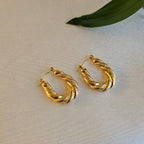 Twisted Gold Hoop Earrings