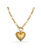 Chunky Gold Heart Pendant Necklace