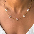 Pearl Flower Bracelet & Necklace Set