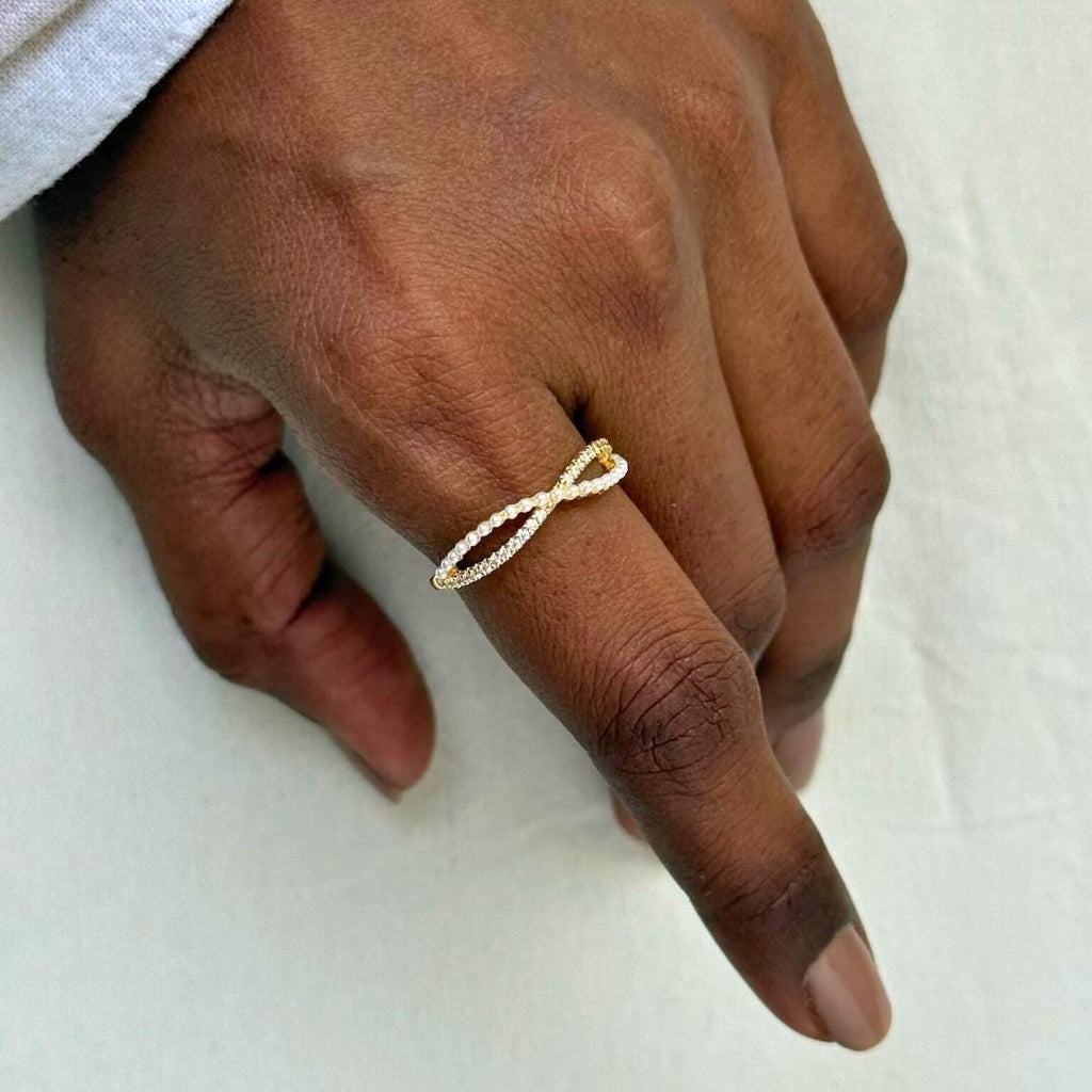 Pearl Infinity Ring