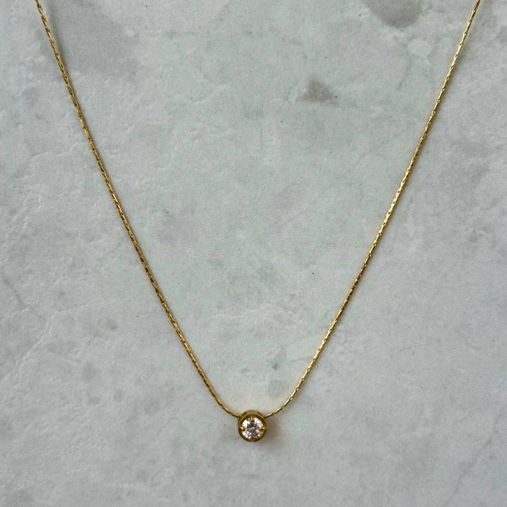 CZ Solitaire Pendant Necklace