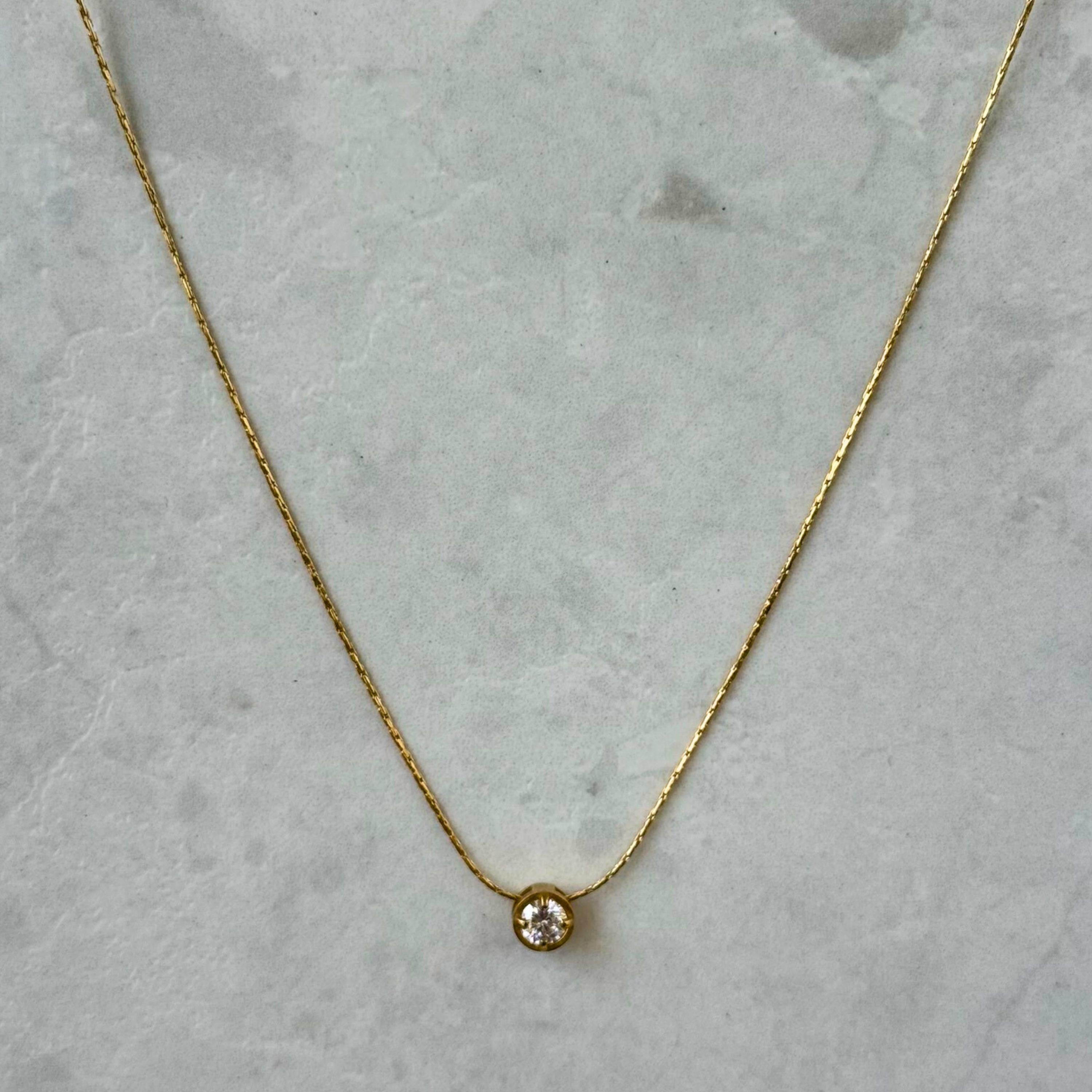 CZ Solitaire Pendant Necklace