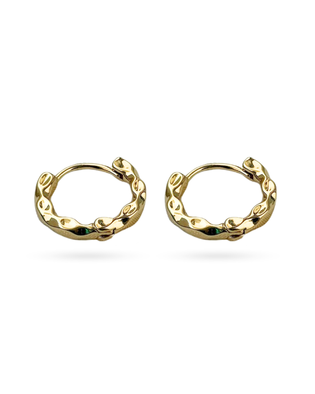 Twisted Wave Huggie Hoop Earrings