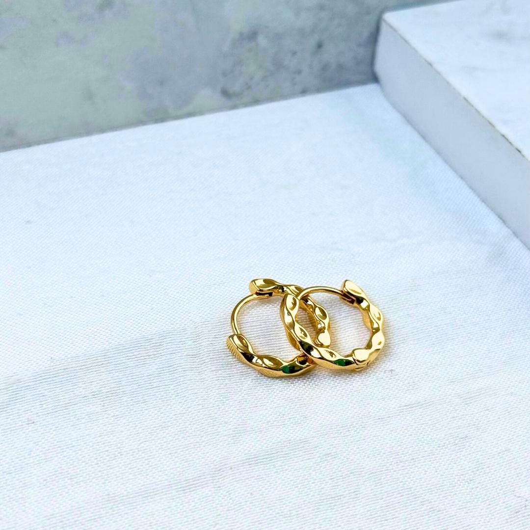 Twisted Wave Huggie Hoop Earrings