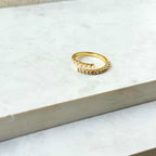 Pave Pearl And Diamond Open Ring