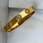 Floral Gold Bangle Bracelet