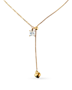 Gold Heart Lariat Necklace