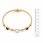 Heart Charm Cable Bangle