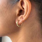 Twisted Wave Huggie Hoop Earrings
