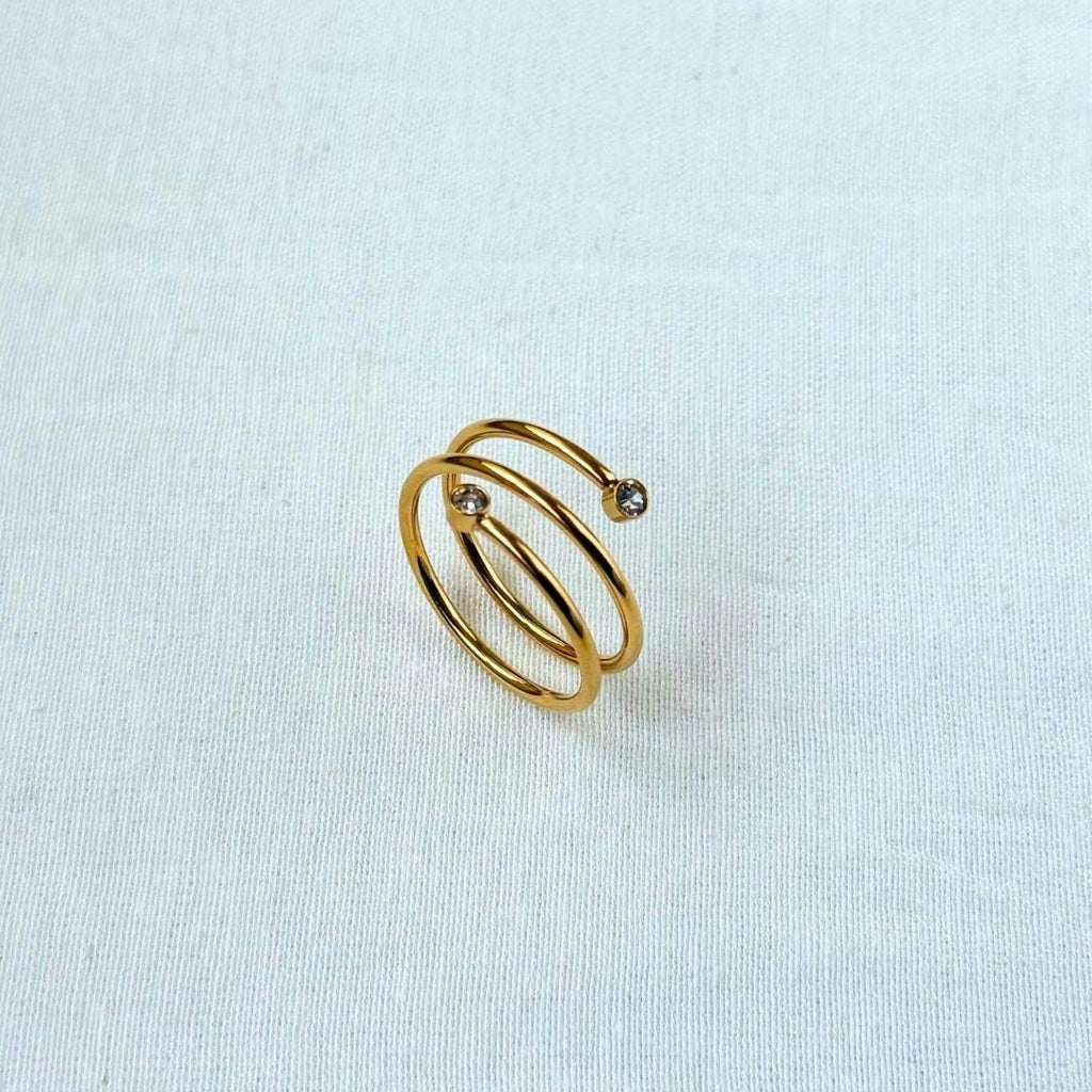 Double Coil Crystal Ring
