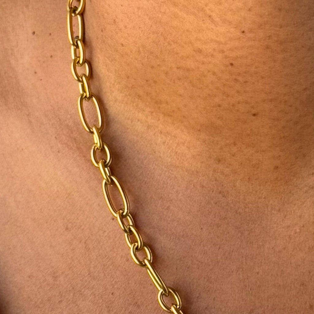 Chunky Gold Heart Pendant Necklace