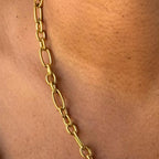 Chunky Gold Heart Pendant Necklace
