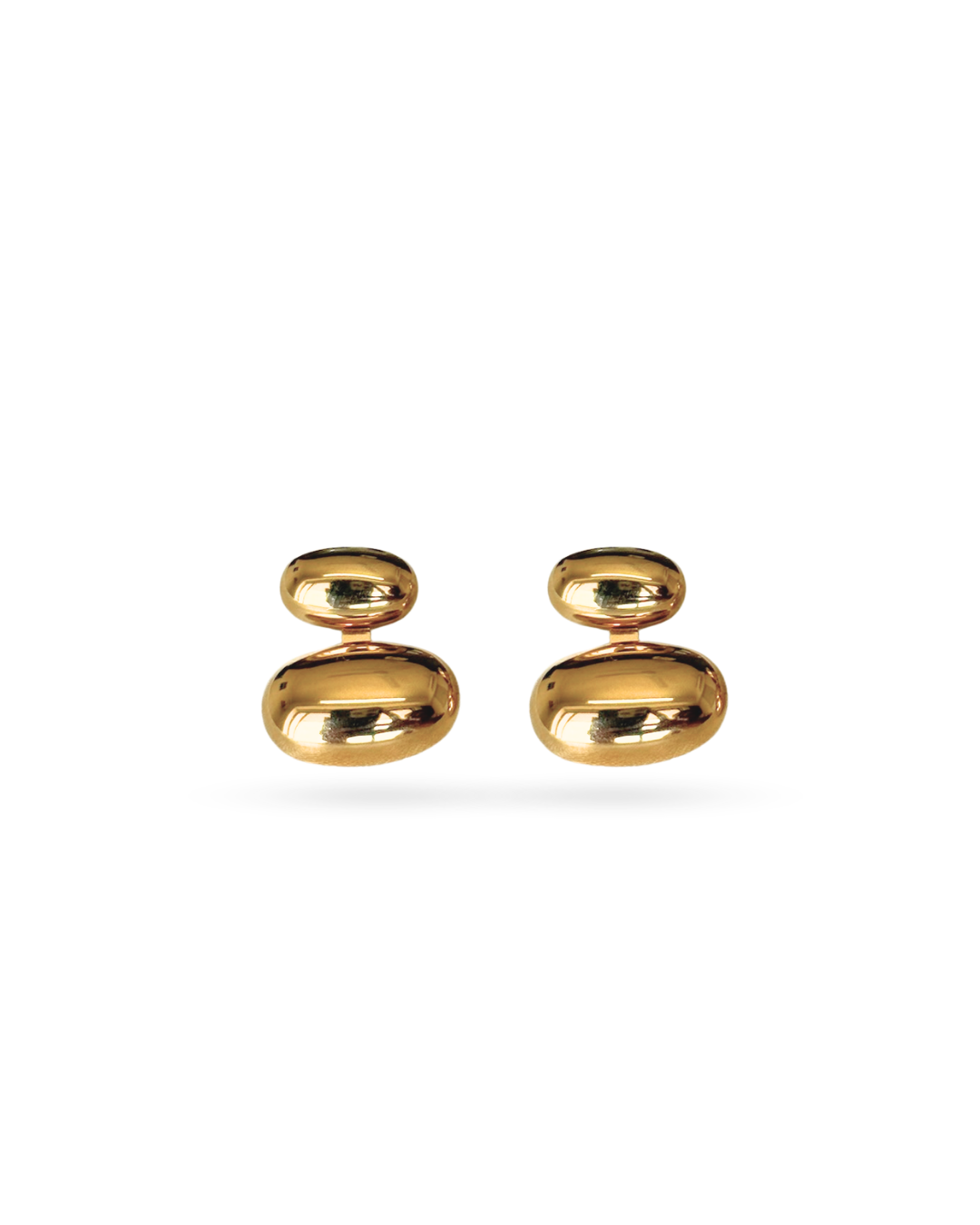 Gold Double Dome Earrings