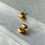 Gold Double Dome Earrings