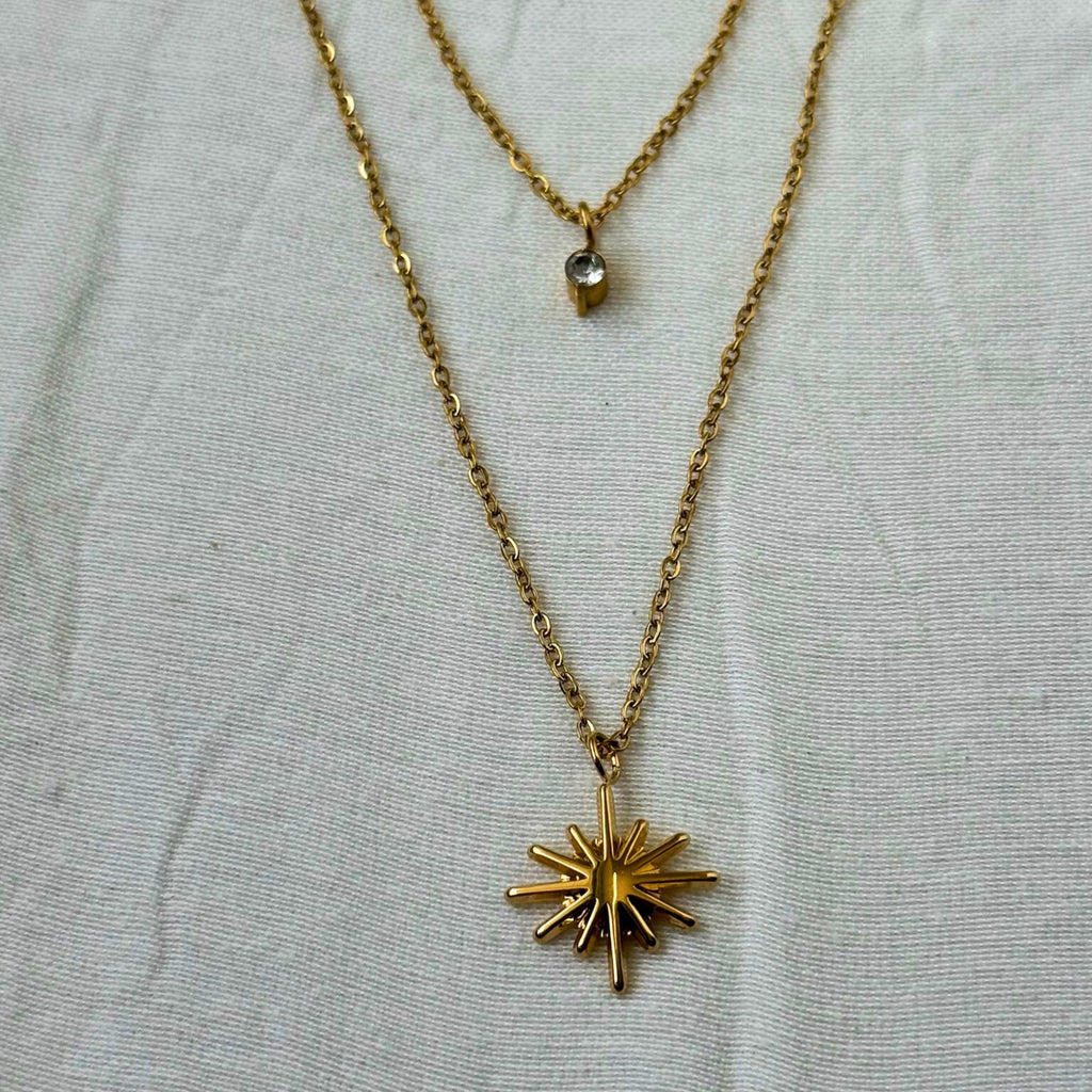 Double Layered Sunburst Necklace